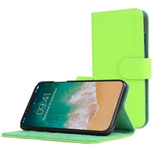 Snugg iPhone X Leather Flip Case Green [CSAP1117-GREEN]