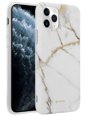 Crong Crong Marble Θήκη Σιλικόνης Apple iPhone 11 Pro - White (CRG-MRB-IP11P-WHI)