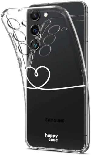 HappyCase HappyCase Διάφανη Θήκη Σιλικόνης Samsung Galaxy S23 - Heart Print (8719246382451)