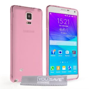YouSave Accessories Θήκη σιλικόνης για Samsung Galaxy Note 5 ροζ Ultra Slim by YouSave και screen protector