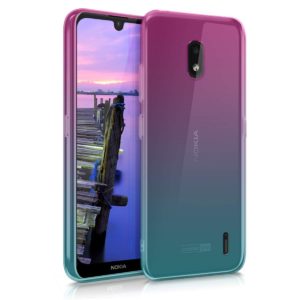 KW Θήκη Σιλικόνης για Nokia 2.2 - Bicolor dark pink / blue / transparent by KW (200-104-563)
