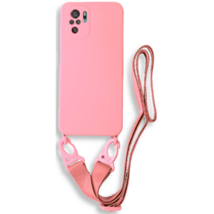 Bodycell Bodycell Θήκη Σιλικόνης με Λουράκι Λαιμού - Xiaomi Redmi Note 10 / Note 10S - Pink (5206015002045)