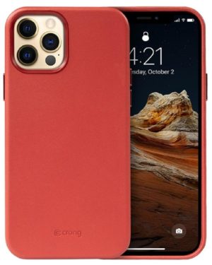 Crong Crong Essential Eco Leather - Σκληρή Θήκη Apple iPhone 12 Pro Max - Red (CRG-ESS-IP1267-RED)