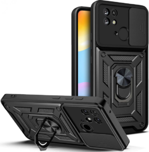 Tech-Protect Tech-Protect Camshield Pro - Ανθεκτική Θήκη Xiaomi Redmi 10C με Κάλυμμα για την Κάμερα & Μεταλλικό Ring Holder - Black (9589046922367)