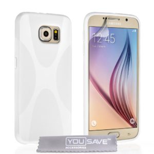 YouSave Accessories Θήκη σιλικόνης για Samsung Galaxy S6 λευκή by YouSave και δώρο screen protector