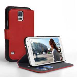 YouSave Accessories Θήκη- πορτοφόλι για Samsung Galaxy S5 by YouSave κόκκινη και δώρο screen protector