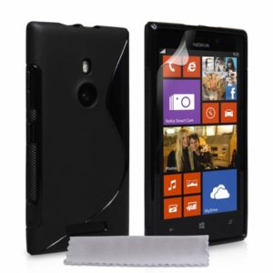 YouSave Accessories Θήκη σιλικόνης για Nokia Lumia 925 μαύρη by YouSave και screen protector (200-101-018)