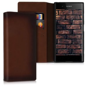 KW Kalibri Δερμάτινη Θήκη - Πορτοφόλι Sony Xperia XA1 Plus - Vintage Brown (48334.133)