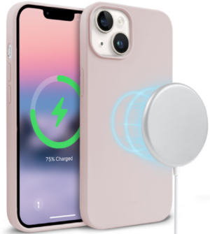 Crong Crong Color Magnetic Θήκη MagSafe Premium Σιλικόνης Apple iPhone 14 - Pink Sand (CRG-COLRM-IP1461-PNK)