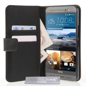 YouSave Accessories Θήκη- Πορτοφόλι για HTC One M9 Plus by YouSave Accessories μαύρη και δώρο screen protector