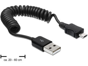 Delock Delock USB-A 2.0 Male > USB 2.0 Micro-B Male Coiled 60cm (83162)