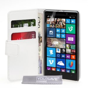 YouSave Accessories Θήκη- Πορτοφόλι για Nokia Lumia 930 by YouSave Accessories λευκή και δώρο screen protector