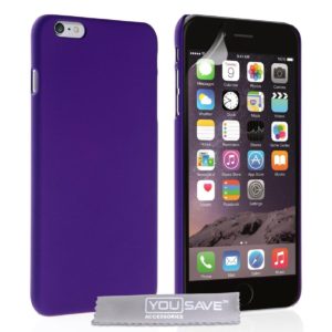 YouSave Accessories Θήκη για iPhone 6 Plus /6S Plus by YouSave μωβ και screen protector