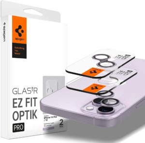 Spigen Spigen GLAS.tR EZ Fit OPTIK Pro Camera Lens Protector - Αντιχαρακτικό Προστατευτικό Γυαλί για Φακό Κάμερας Apple iPhone 14 / 14 Plus - 2 Τεμάχια - Purple (AGL05603)