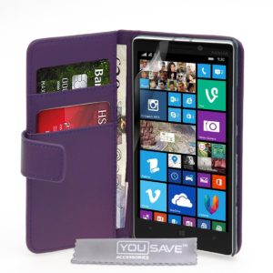 YouSave Accessories Θήκη- Πορτοφόλι για Nokia Lumia 930 by YouSave Accessories μωβ και δώρο screen protector