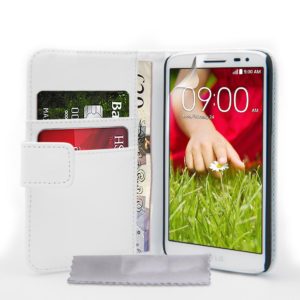 YouSave Accessories Θήκη- Πορτοφόλι για LG G2 mini by YouSave Accessories λευκή και δώρο screen protector