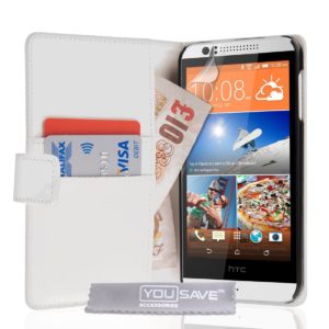 YouSave Accessories Θήκη- Πορτοφόλι για HTC Desire 510 λευκή by YouSave και screen protector
