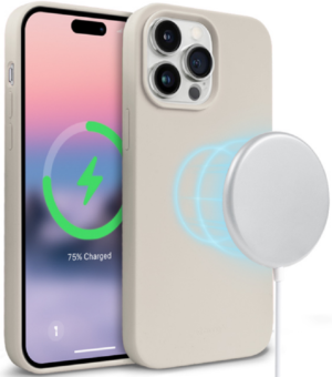 Crong Crong Color Magnetic Θήκη MagSafe Premium Σιλικόνης Apple iPhone 14 Pro - Stone (CRG-COLRM-IP1461P-STN)