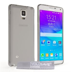 YouSave Accessories Θήκη σιλικόνης για Samsung Galaxy Note 5 ημιδιάφανη μαύρη Ultra Slim by YouSave και screen protector
