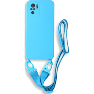 Bodycell Bodycell Θήκη Σιλικόνης με Λουράκι Λαιμού - Xiaomi Redmi Note 10 / Note 10S - Blue (5206015002021)