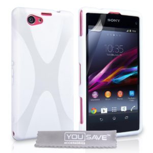 YouSave Accessories Θήκη σιλικόνης για Sony Xperia Z1 Compact λευκή by YouSave και screen protector