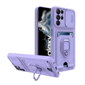 Bodycell Bodycell Multifunction - Ανθεκτική Θήκη Samsung Galaxy S22 Ultra 5G με Λουράκι Λαιμού / Κάλυμμα Κάμερας / Ring Holder / Υποδοχή Κάρτας - Purple (5206015004476)