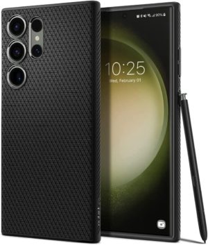 Spigen Spigen Θήκη Σιλικόνης Liquid Air - Samsung Galaxy S23 Ultra - Matte Black (ACS05614)