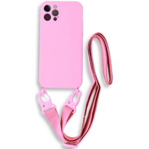 Bodycell Bodycell Θήκη Σιλικόνης με Λουράκι Λαιμού - Apple iPhone 13 Pro - Pink (5206015000331)