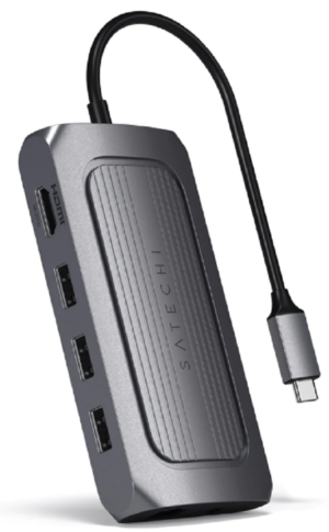 Satechi Satechi USB-4 Multiport 8K HDMI - Αντάπτορας Type-C - Με Θύρες 1 x Type-C / 3 x USB-A / 1 x Ethernet / 1 x 8Κ HDMI / 1 x 3.5mm Jack / 1 x SD & Micro SD (ST-U4MA3M)