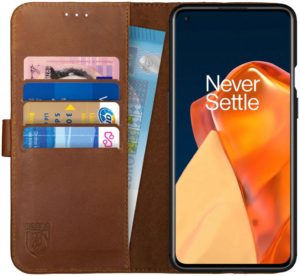 Rosso Rosso Deluxe Δερμάτινη Θήκη Πορτοφόλι OnePlus 9 - Brown (8719246296338)