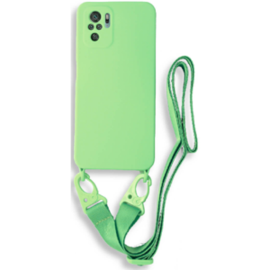 Bodycell Bodycell Θήκη Σιλικόνης με Λουράκι Λαιμού - Xiaomi Redmi Note 10 / Note 10S - Green (5206015002038)