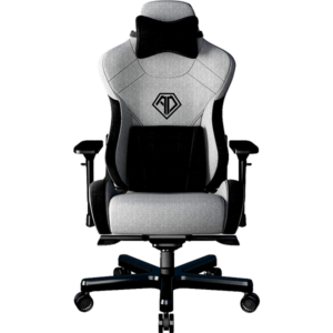 ANDA SEAT Gaming Chair T-PRO II Light Grey | Black Fabric with Alcantara Stripes
