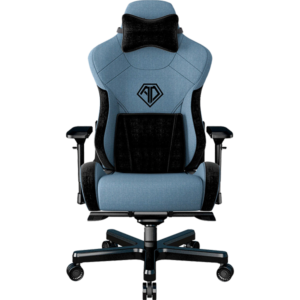ANDA SEAT Gaming Chair T-PRO II Light Blue | Black Fabric with Alcantara Stripes