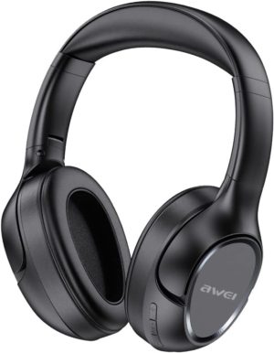 AWEI A770BL Ασύρματα ακουστικά Bluetooth 5.0 με μικρόφωνο, μπάσων IPX5, Αδιάβροχα για Smartphone με 3,5 mm Aux Jack (μαύρο)