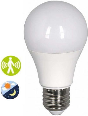 Diolamp Λάμπα LED για Ντουί E27 και Σχήμα A60 Θερμό λευκό 720lm με Ανιχνευτή Κίνησης MICR608CW