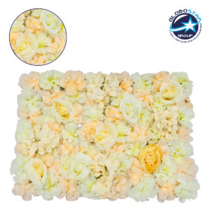 GloboStar® 78302 Συνθετικό Πάνελ Λουλουδιών - Κάθετος Κήπος Τριαντάφυλλο - Αζαλέα - Ορτανσία - Παιώνια Μ60 x Υ40 x Π8cm