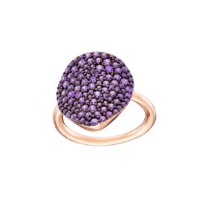 OXETTE - Δαχτυλίδι Red Carpet ασημένιο με ροζ χρυσή επιμετάλλωση 04X05-01627 Μωβ