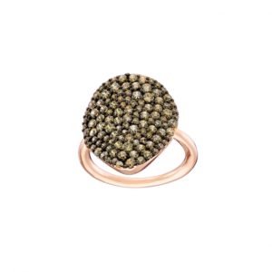 OXETTE - Δαχτυλίδι Red Carpet ασημένιο με ροζ χρυσή επιμετάλλωση 04X05-01622 Πράσινο