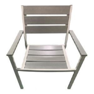 Καρέκλα Κήπου Αλουμινίου Με Συνθετικό Polywood Γκρι 180-4871