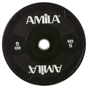 Δίσκος Ολυμπιακού Τύπου Amila Black W Bumper Φ50mm 5kg 90306