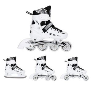 Roller Skates Σετ 4 Σε 1 Nils Extreme NH10905 LED Νο 39-42 White