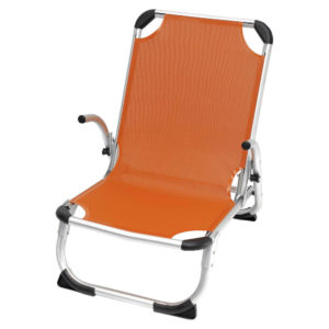 Καρέκλα Παραλίας Αλουμινίου Με Ψηλή Πλάτη Πορτοκαλί 141-9632-2