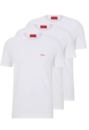 HUGO Hugo ανδρικά βαμβακερά 3pack t-shirts λευκά 50480088-100 - ΛΕΥΚΟ