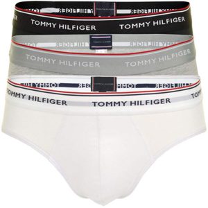TOMMY HILFIGER Tommy Hilfiger ανδρικά slip βαμβακερά 3pack (άσπρο, γκρι, μαύρο),άνετη γραμμή 1U87903766 004 - ΠΟΛΥΧΡΩΜΟ