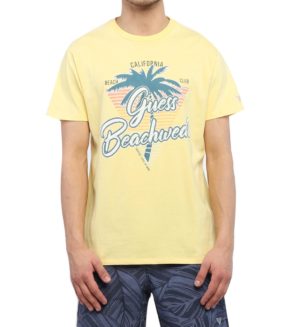 GUESS Guess ανδρική μπλούζα t-shirt σε κίτρινο χρώμα με σχέδιο F2GI05RA260-G282 - ΠΟΛΥΧΡΩΜΟ