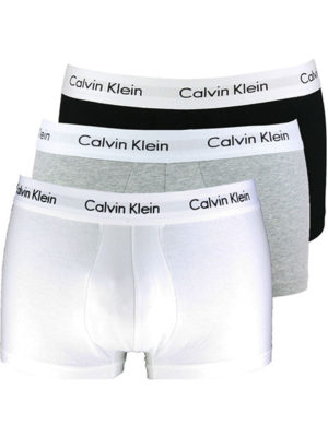 CALVIN KLEIN Calvin Klein ανδρικά βαμβακερά boxer 3pack (λευκό-γκρι-μαύρο),κανονική γραμμή,95%cotton 5%elastane U2664G-998 - ΠΟΛΥΧΡΩΜΟ