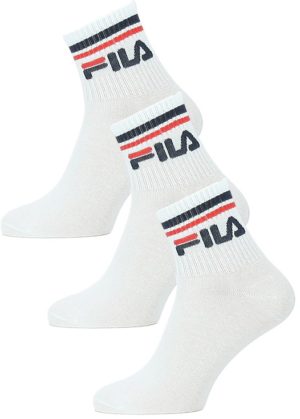 FILA Fila unisex αθλητικές ημίκοντες κάλτσες 3 τεμαχίων (3pack) F9398-WHITE - WHITE
