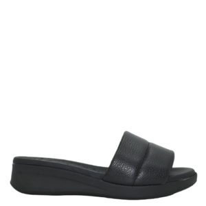Oh my Sandals Δερμάτινες Γυναικείες Πλατφόρμες με Μεσαίο Πάτο σε Μαύρο Χρώμα 4989