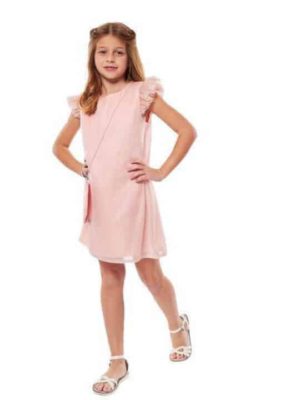 Εβίτα Fashion Φόρεμα Με Τσαντάκι 238038 Ροζ