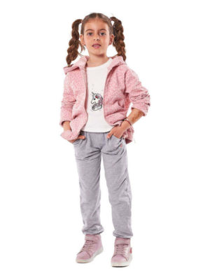 Εβίτα Παιδικό Σετ 3τμχ με ζακέτα για Κορίτσι 239228 ροζ